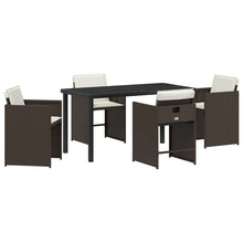 Tuin Eetset 5 pcs Bruin poly rattan