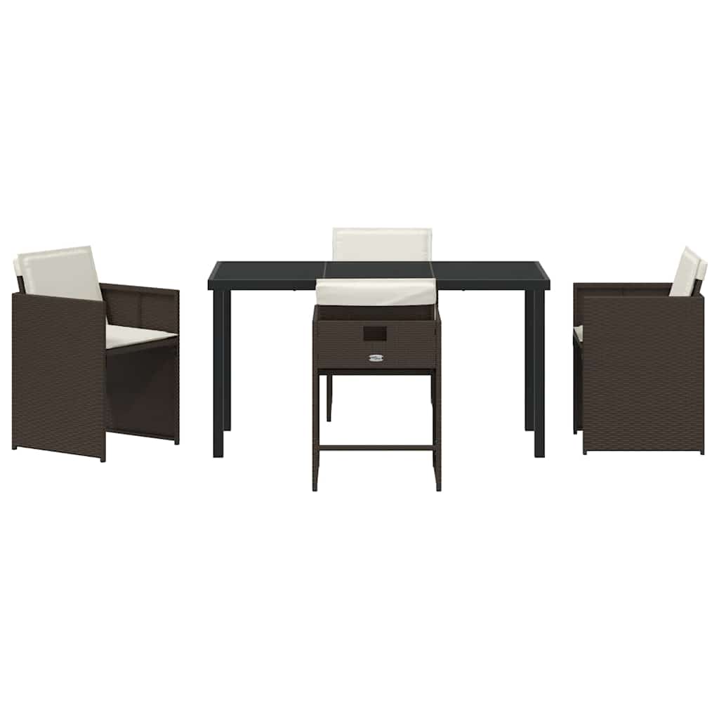Tuin Eetset 5 pcs Bruin poly rattan