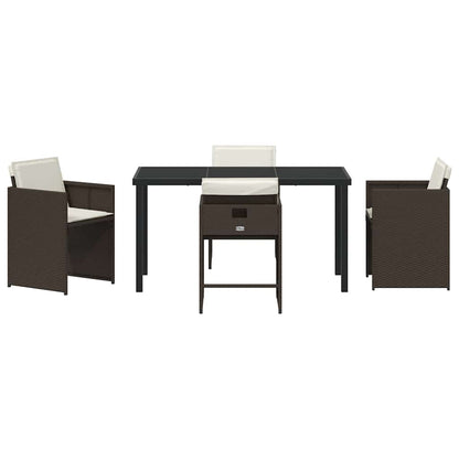 Tuin Eetset 5 pcs Bruin poly rattan