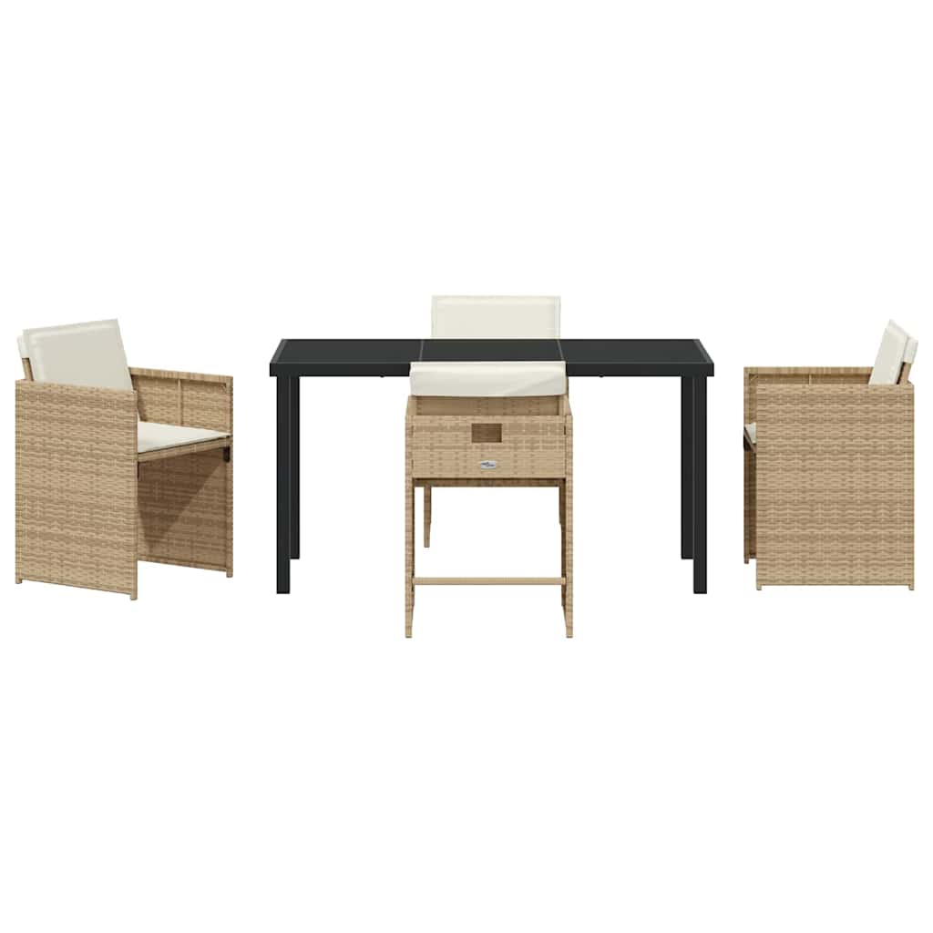 Tuin Eetset 5 pcs Beige poly rattan