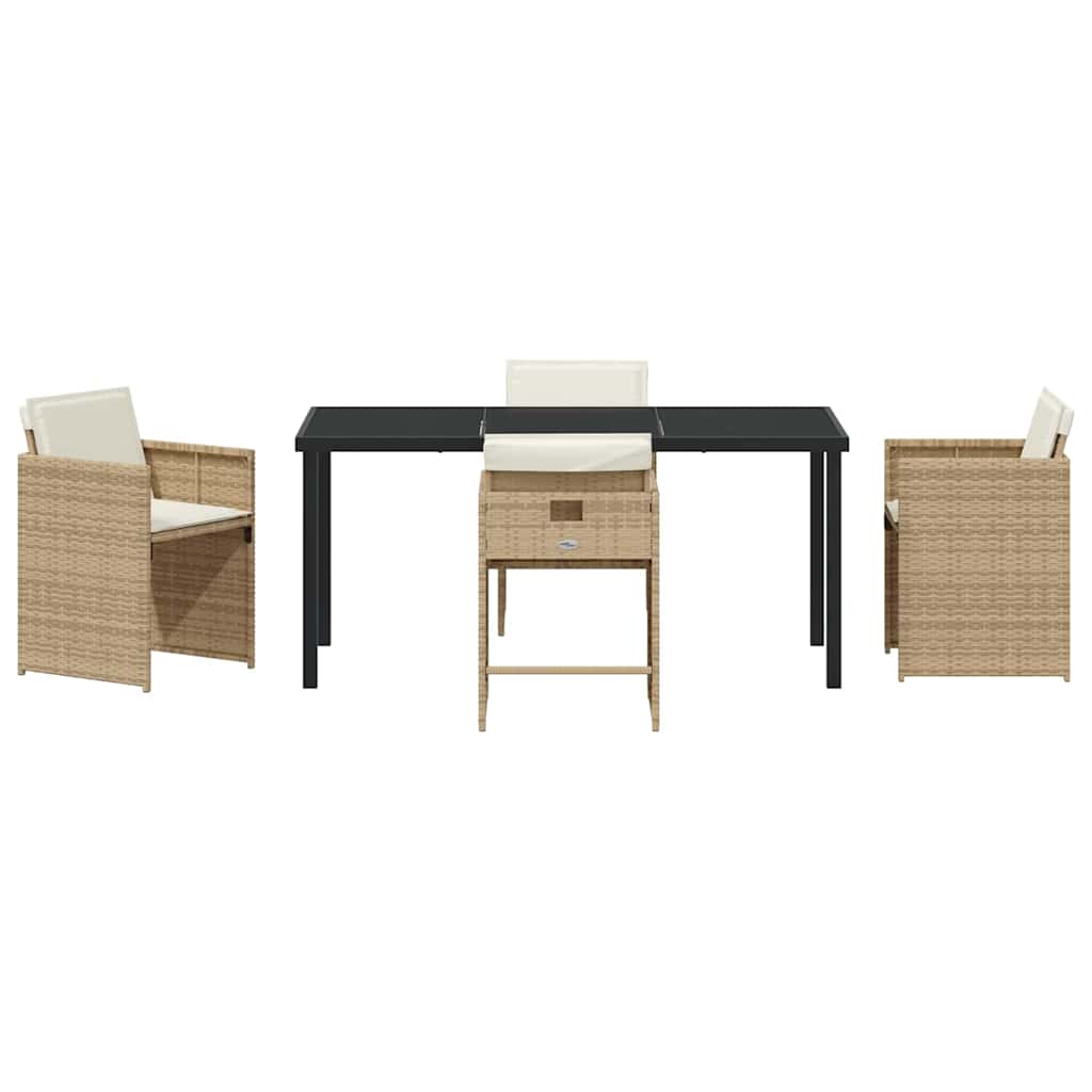 Tuin Eetset 5 pcs Beige poly rattan