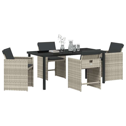 Tuin eettafelset 5 pcs Lichtgrijs poly rattan