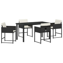 Tuin Eetset 5 pcs Zwart poly rattan