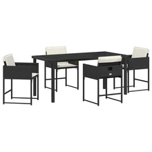 Tuin Eetset 5 pcs Zwart poly rattan