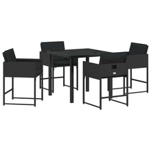 Tuin Eetset 5 pcs Zwart poly rattan