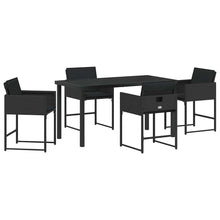 Tuin Eetset 5 pcs Zwart poly rattan