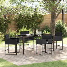 Tuin Eetset 5 pcs Zwart poly rattan