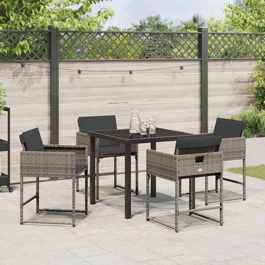 Tuin Eetset 5 pcs Grijs poly rattan