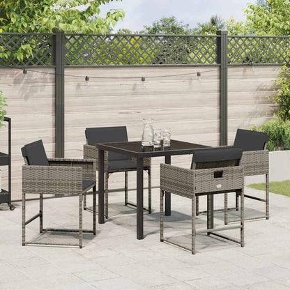 Tuin Eetset 5 pcs Grijs poly rattan