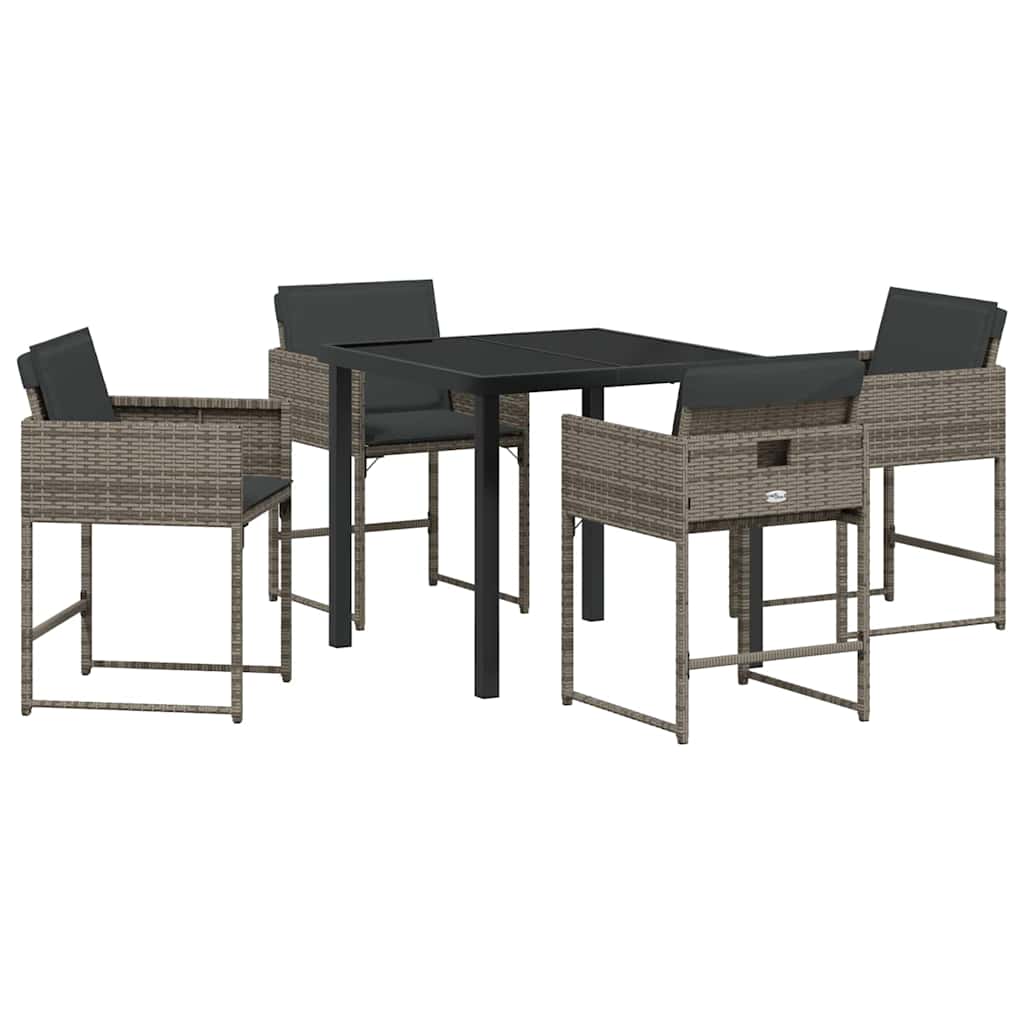 Tuin Eetset 5 pcs Grijs poly rattan