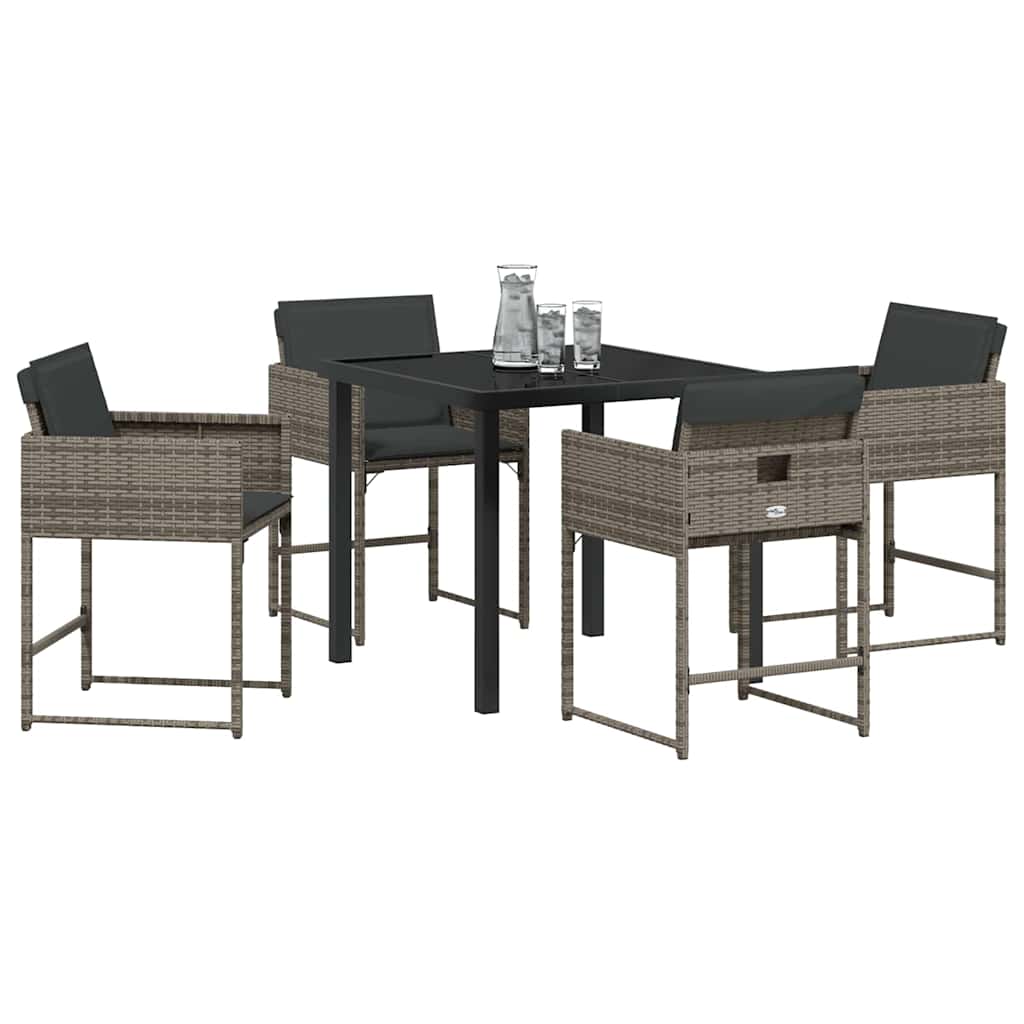 Tuin Eetset 5 pcs Grijs poly rattan