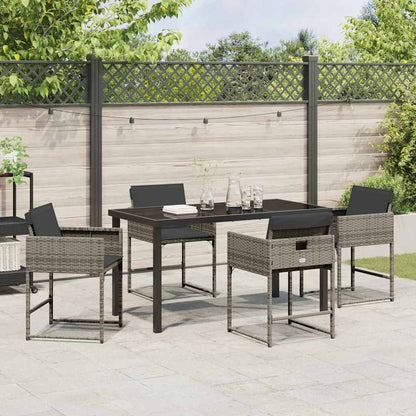 Tuin Eetset 5 pcs Grijs poly rattan