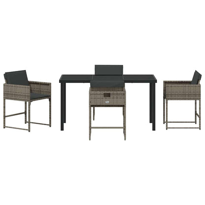 Tuin Eetset 5 pcs Grijs poly rattan