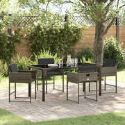 Outdoor dining set 5 pcs Grey poly rattan