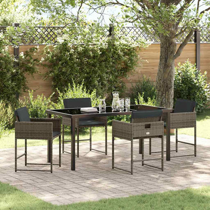 Tuin Eetset 5 pcs Grijs poly rattan
