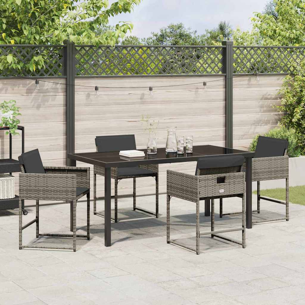 Tuin Eetset 5 pcs Grijs poly rattan