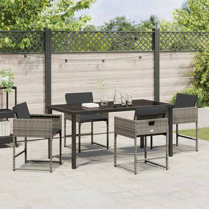 Tuin Eetset 5 pcs Grijs poly rattan