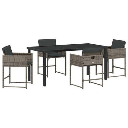 Tuin Eetset 5 pcs Grijs poly rattan