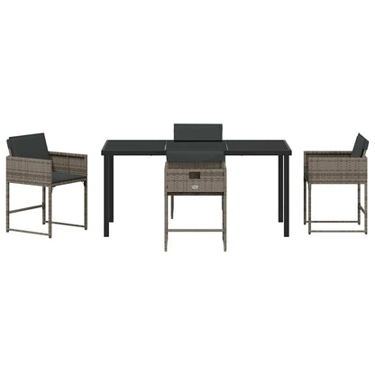 Tuin Eetset 5 pcs Grijs poly rattan