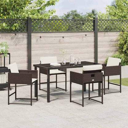 Tuin Eetset 5 pcs Bruin poly rattan