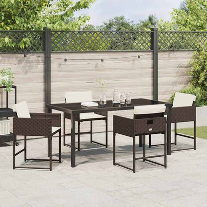 Tuin Eetset 5 pcs Bruin poly rattan