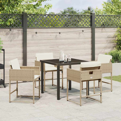 Tuin Eetset 5 pcs Beige poly rattan