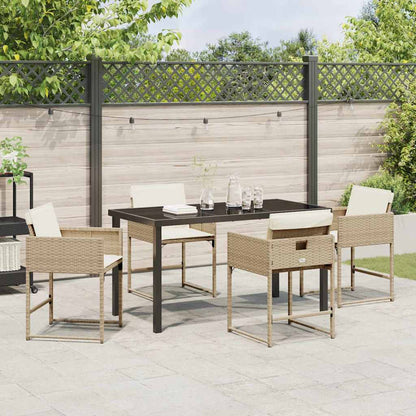 Tuin Eetset 5 pcs Beige poly rattan