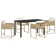 Tuin Eetset 5 pcs Beige poly rattan