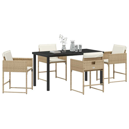 Tuin Eetset 5 pcs Beige poly rattan