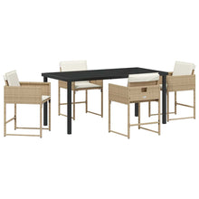 Tuin Eetset 5 pcs Beige poly rattan