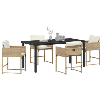 Tuin Eetset 5 pcs Beige poly rattan