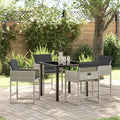 Tuin eettafelset 5 pcs Lichtgrijs poly rattan