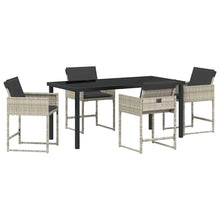 Tuin eettafelset 5 pcs Lichtgrijs poly rattan