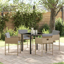 Tuin eettafelset 5 pcs Beige poly rattan