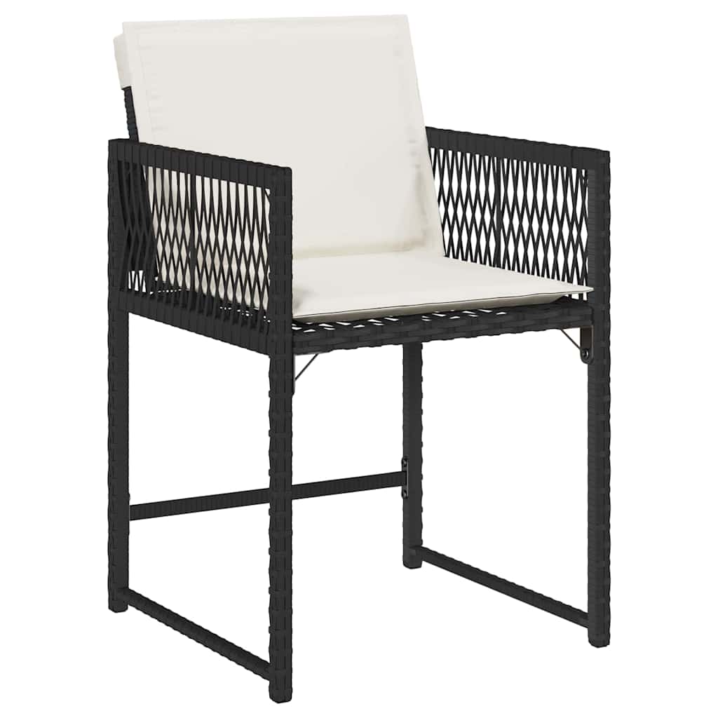 Tuin Eettafelset 9 Pcs Zwart Poly Rattan