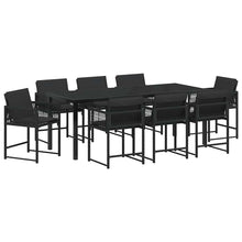 Tuin Eettafelset 9 Pcs Poly Rattan Zwart en zwart 200 cm 8-persoons