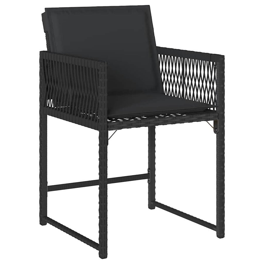 Tuin Eettafelset 9 Pcs Poly Rattan Zwart en zwart 200 cm 8-persoons