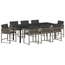 Tuin Eettafelset 9 Pcs Grijs Poly Rattan