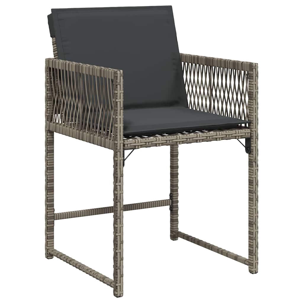 Tuin Eettafelset 9 Pcs Grijs Poly Rattan