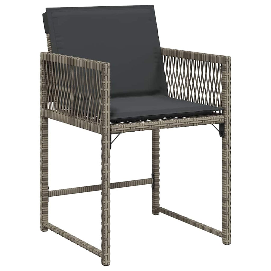 Tuin Eettafelset 9 Pcs Grijs Poly Rattan