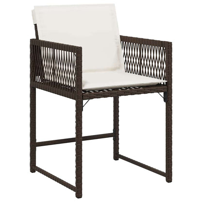Tuin Eettafelset 9 Pcs Bruin Poly Rattan