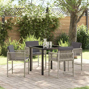 Tuinset poly rattan lichtgrijs 4 stoelen tafel