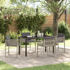 Tuin eettafelset poly rattan lichtgrijs 140x80x73 cm