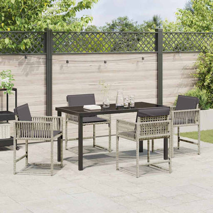 Tuin eettafelset 5 pcs Lichtgrijs poly rattan