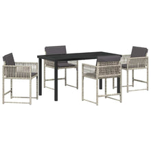 Tuin eettafelset 5 pcs Lichtgrijs poly rattan