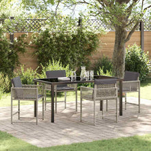 Tuin eettafelset 5 pcs Lichtgrijs poly rattan
