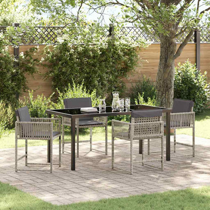 Tuin eettafelset 5 pcs Lichtgrijs poly rattan