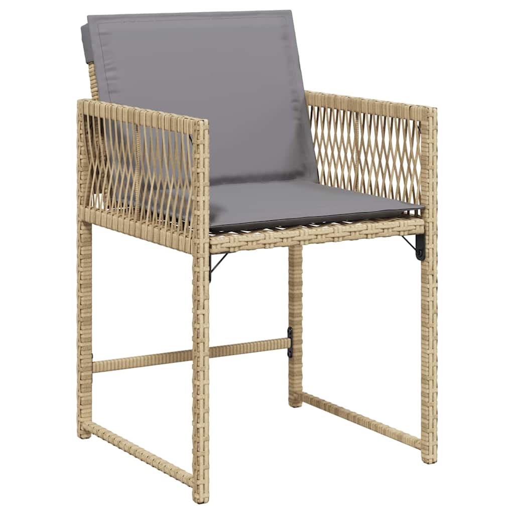 Tuin Eettafelset 9 Pcs Beige Poly Rattan Gemengd beige 200 cm 8-persoons