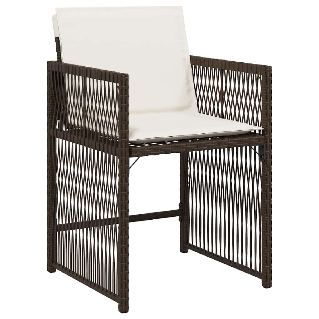 Tuin Eettafelset 9 Pcs Bruin Poly Rattan