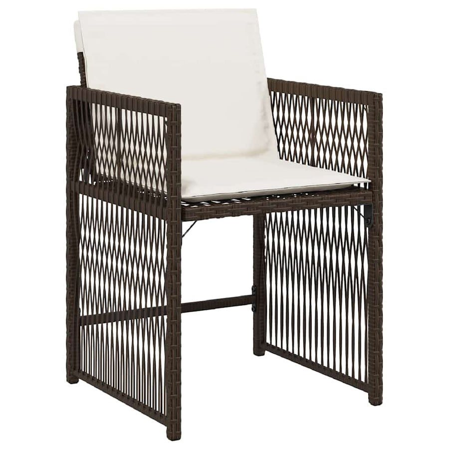 Tuin Eettafelset 9 Pcs Bruin Poly Rattan